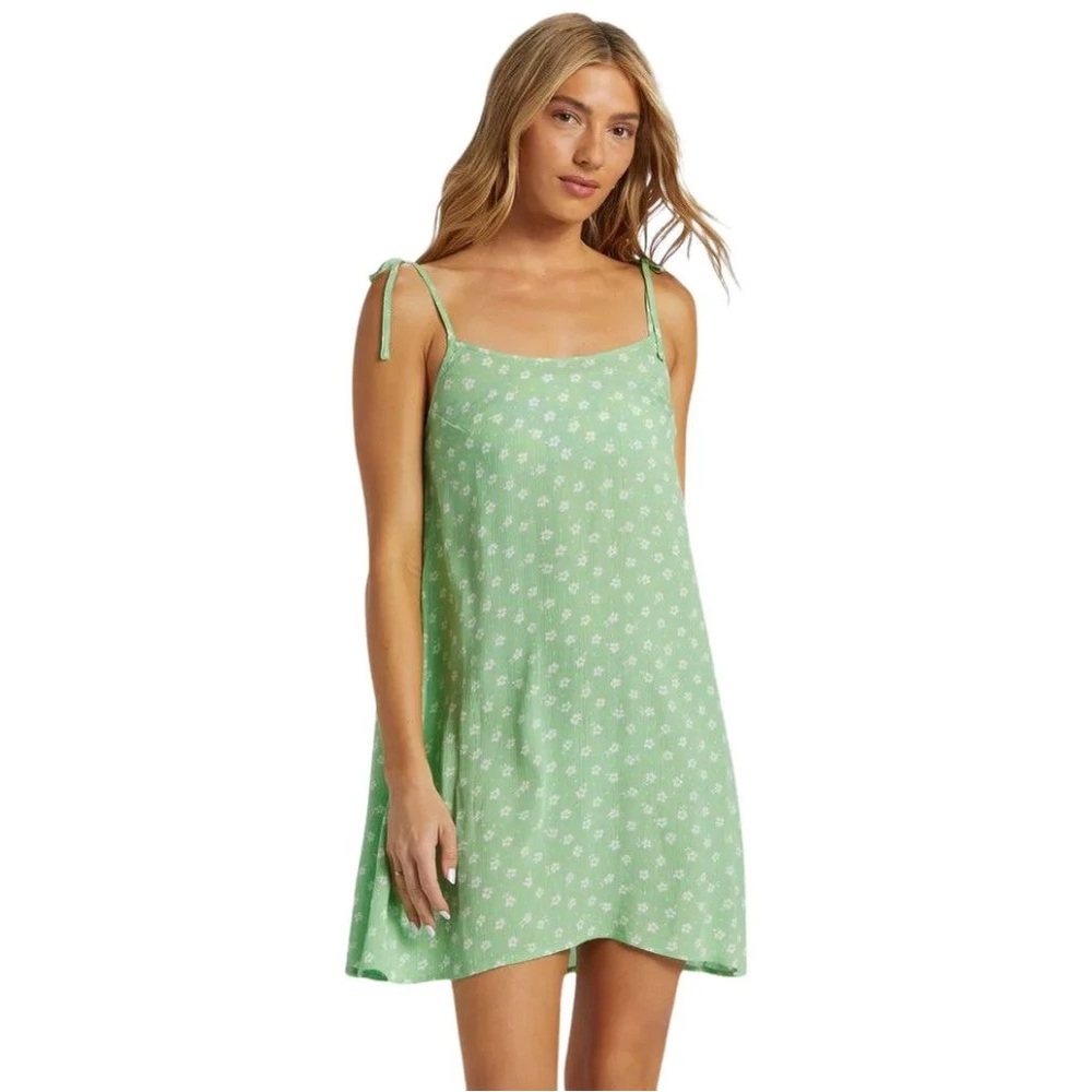 Rip Curl Mini Slip Dress Size Large Bright Meadow Floral Y2K Green Beachy